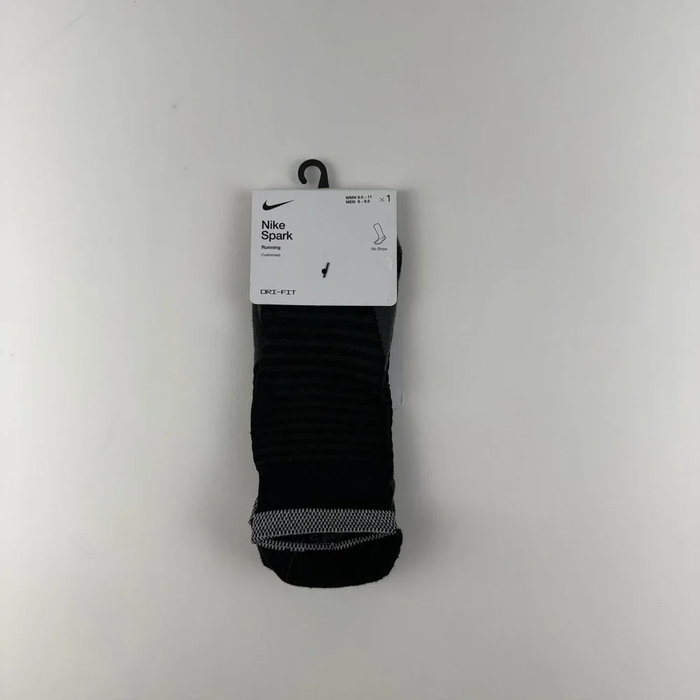 New Womens Nike Spark Lightweight Black Running No Show Socks Size 9.5-11